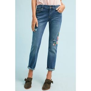 Anthropologie Pilcro Slim Boyfriend Floral Jeans